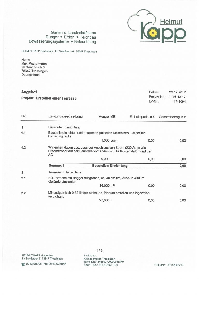 Planung Kapp Gartenbau